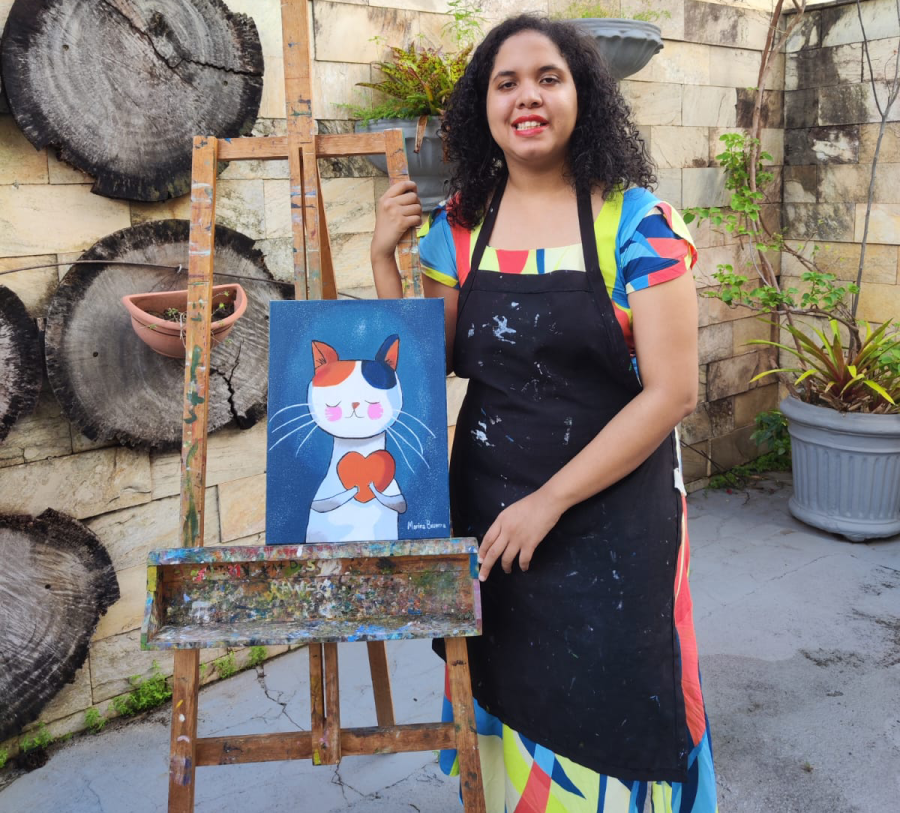 Marina expressa emoções através da arte
