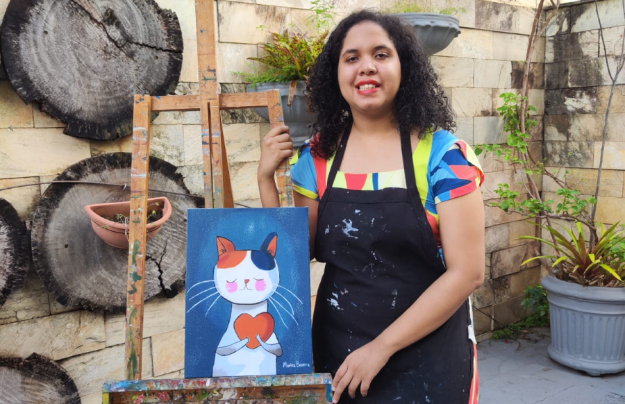 Marina expressa emoções através da arte
