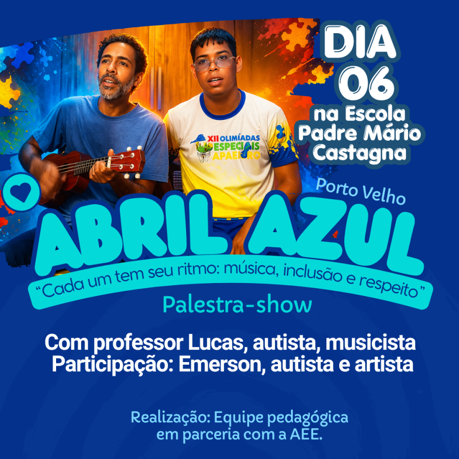 Escola estadual promove palestra-show sobre autismo com música e inclusão